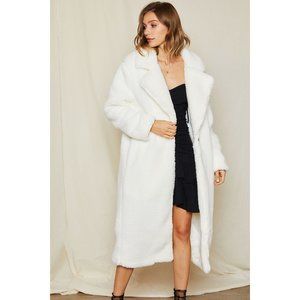 storets Single Breasted Shearling Ivory Coat